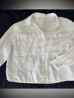 Cynthia Rowley White Linen Shirt XL
